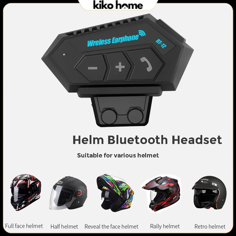 Headset Helm Bluetooth Call Music Waterproof 500mAh - BT-12