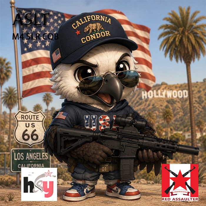 Boneka Chibi Burung Condor California Khas Amerika SLR CQB Red Assaulter