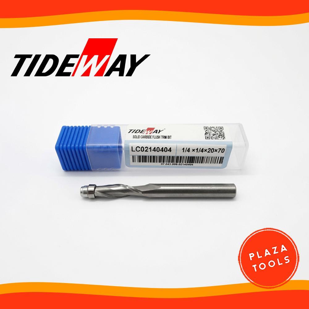 Mata Router Flush Trim Bit Spiral ¼” TIDEWAY Solid Carbide Single Bearing