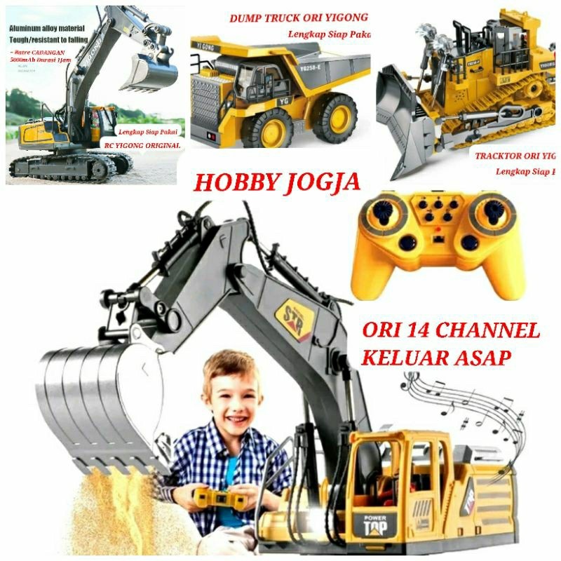 TINATAH Mobil Remot Kontrol Alat Berat Excavator Dump Truck Buldozer Beko Trailer Forklip Mainan Ana