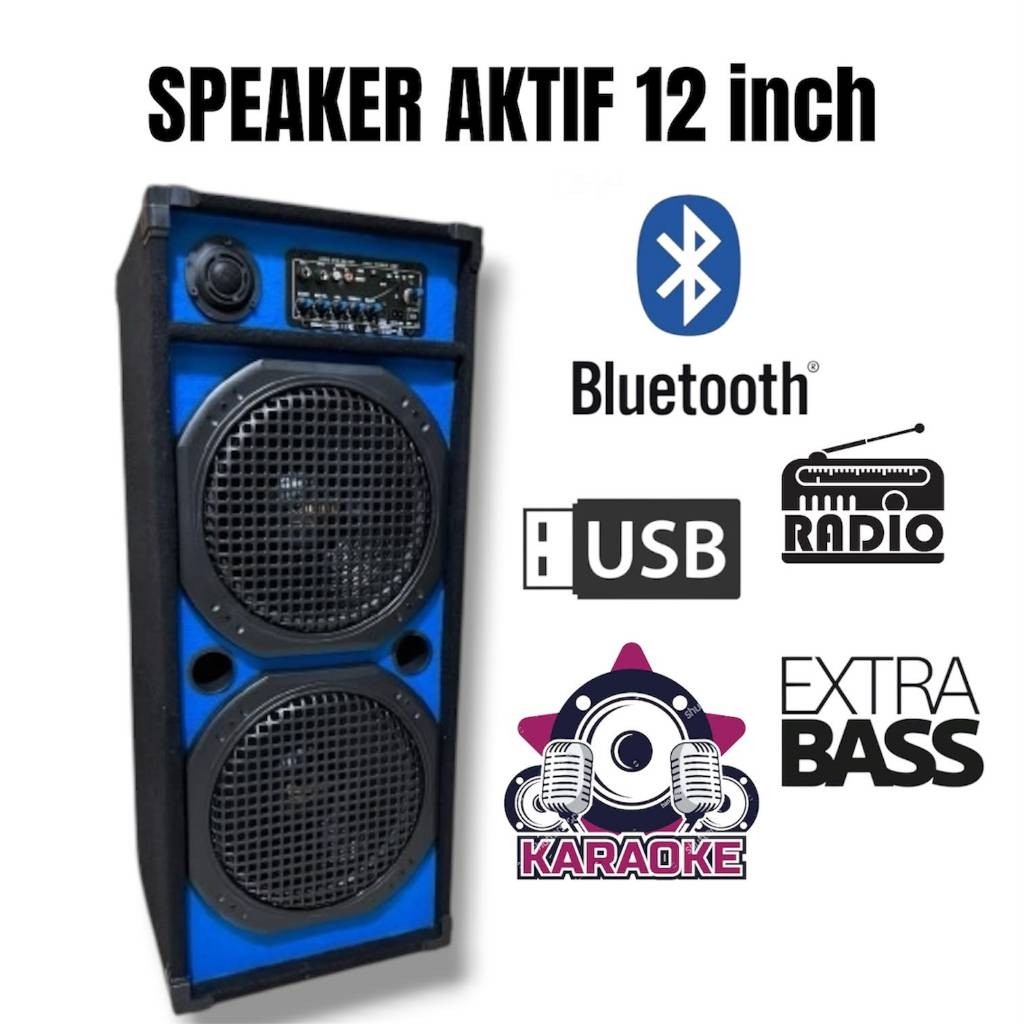 1 BOX 2 SPEAKER SALON AKTIF BLUETOOTH 12 INCH KARAOKE