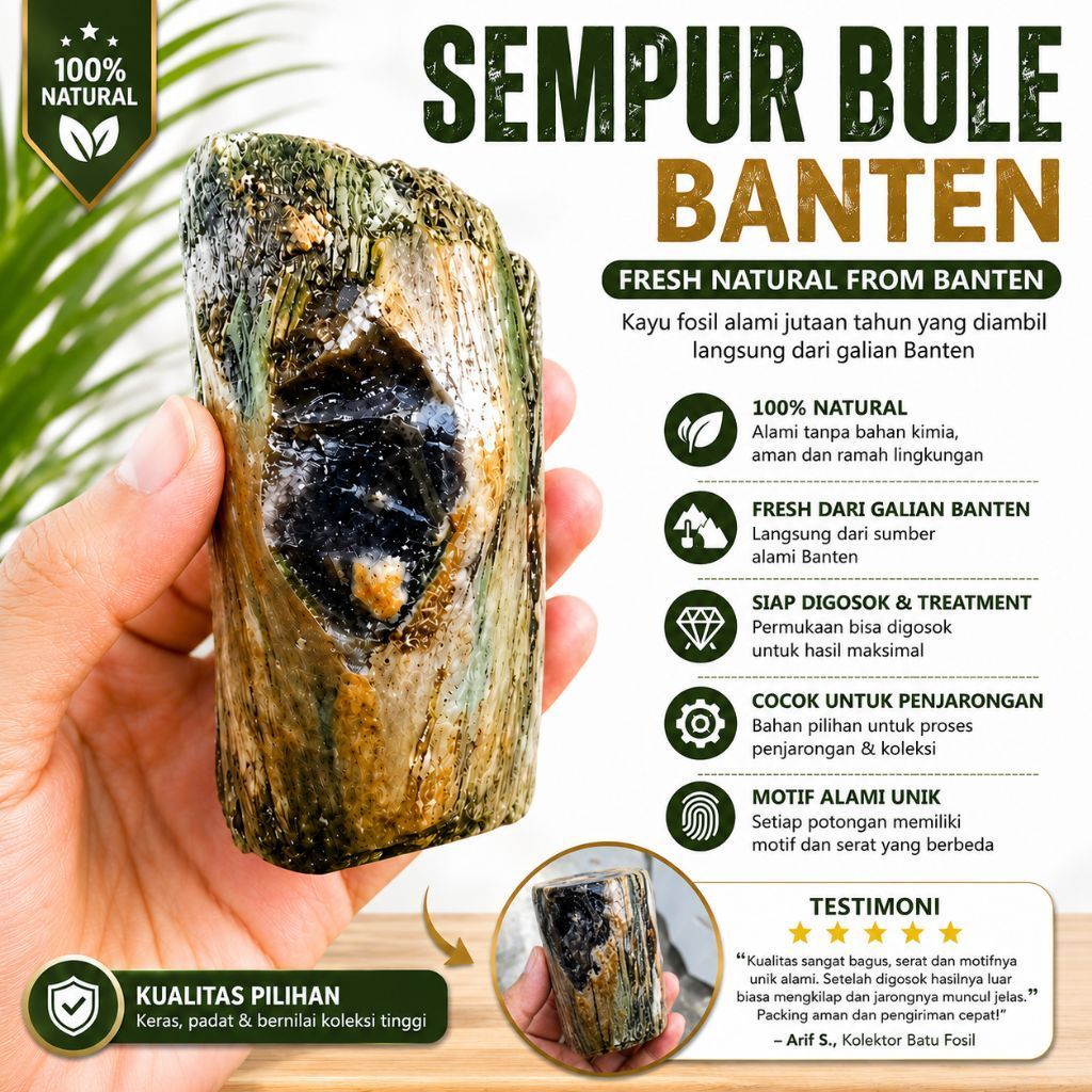 COD Batu sempur kalimaya bule super asli banten jumbo porslent natural