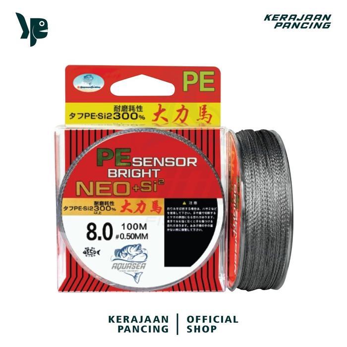KP - Tali Pancing PE Sensor Bright NEO+si2 Panjang 100m 4Warna Ikan Joran Umpan Laut - Sensor Abu #1