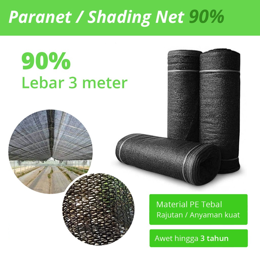 PARANET 90% per meter Paranet 3 Meter penahan panas peneduh halaman