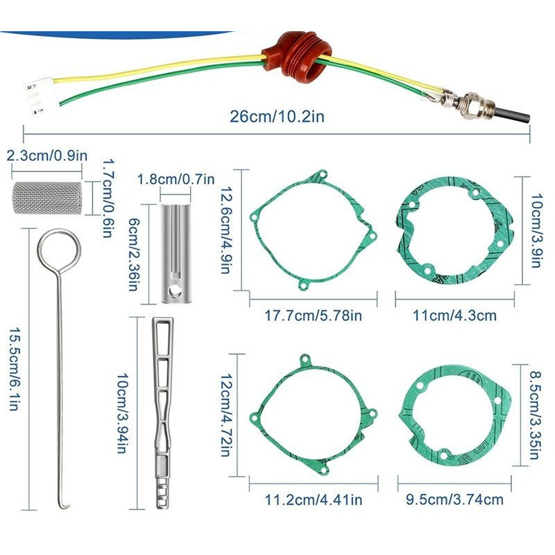 NDIN-Diesel Heater Glow Plug Repair Kit With Filter, 12V/24V 5KW 8KW Parking Heater Glow Ignition Pl