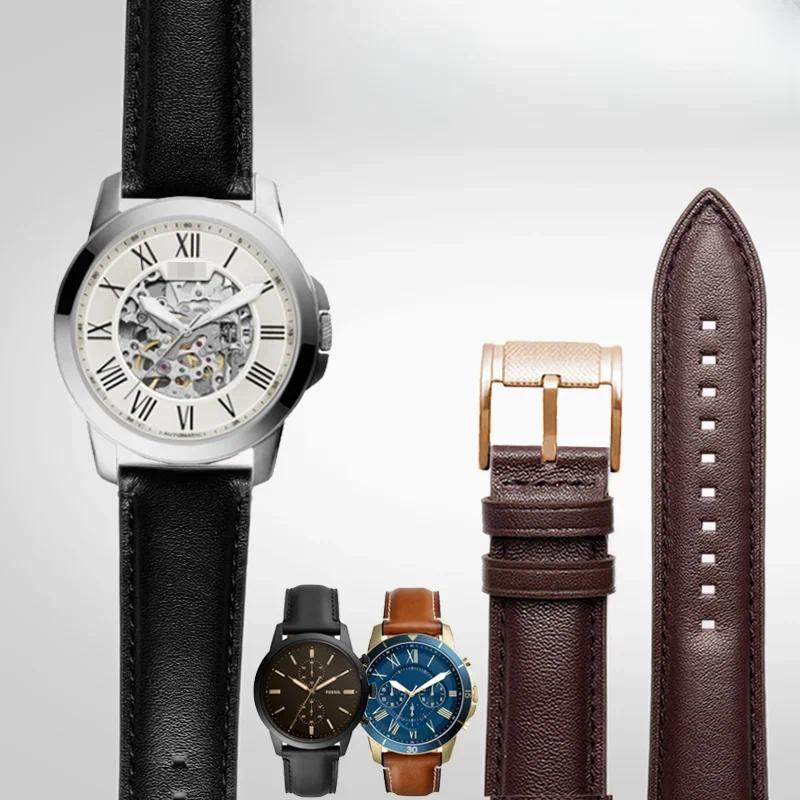 for Fossil Fashion Genuine Leather Men Quick Release Wat Strap Fs4735 Fs4812 Me3052 3054 24 22mm Nee