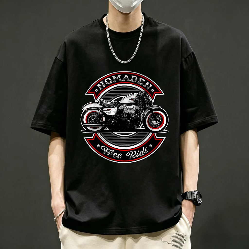 Kaos Pria Motor Nomaden Free Ride Kaos Vintage American Style T Shirt Unisex Sablon Kaos Biker Retro