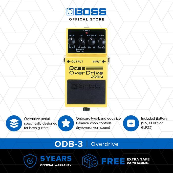 BOSS ODB-3 Bass Overdrive Pedal Efek Stompbox dengan Equalizer 2-band Garansi 1 Tahun Spesifik untuk