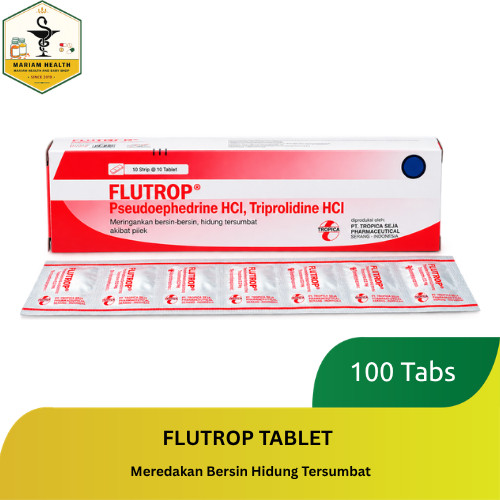 FLUTROP BOX ISI 100 TABLET | OBAT FLU | BERSIN-BERSIN | HIDUNG TERSUMBAT