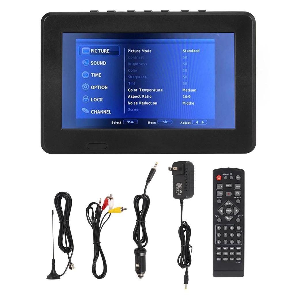 Portable Digital TV 7 Inch ATSC USB Storage Card TV Function Rechargeable 1080P LED Digital Televisi