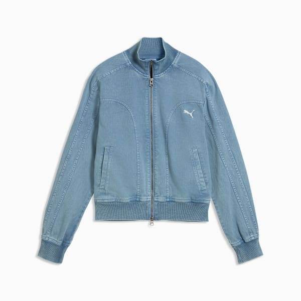PUMA Jaket Casual / Kasual Wanita FUTURE.PUMA.ARCHIVE Washed Twill Short Jacket Warna Cool Blue - 63