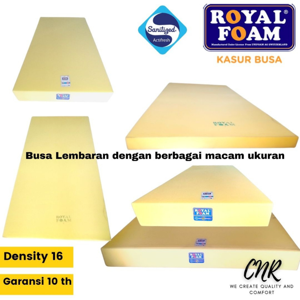 Busa lembaran busa royal foam density 16, warna yellow tebal 5cm,6cm,10cm untuk sofa, paking,papan b