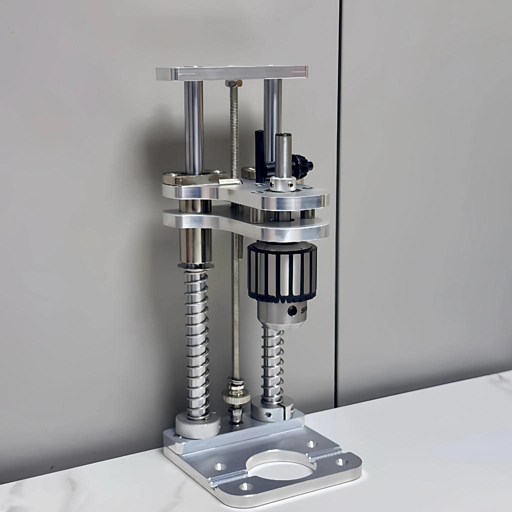 Vertical Drill Stand with 1-10mm Chuck, Aluminum Alloy Bracket for Portable Electric Drill & Profess
