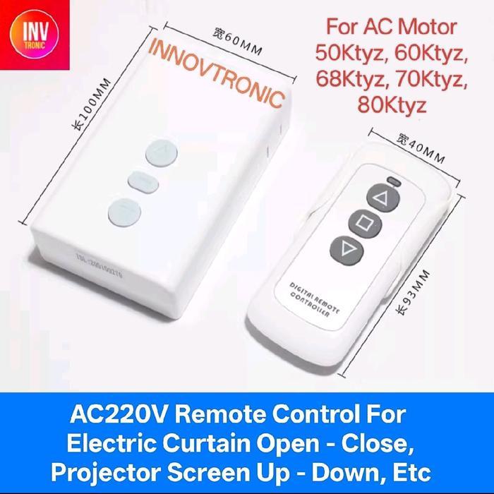 TJ7500 AC220V 500W Remote Control For Electric Curtain, Projector Screen, Garage, AC Motor 50Ktyz 60