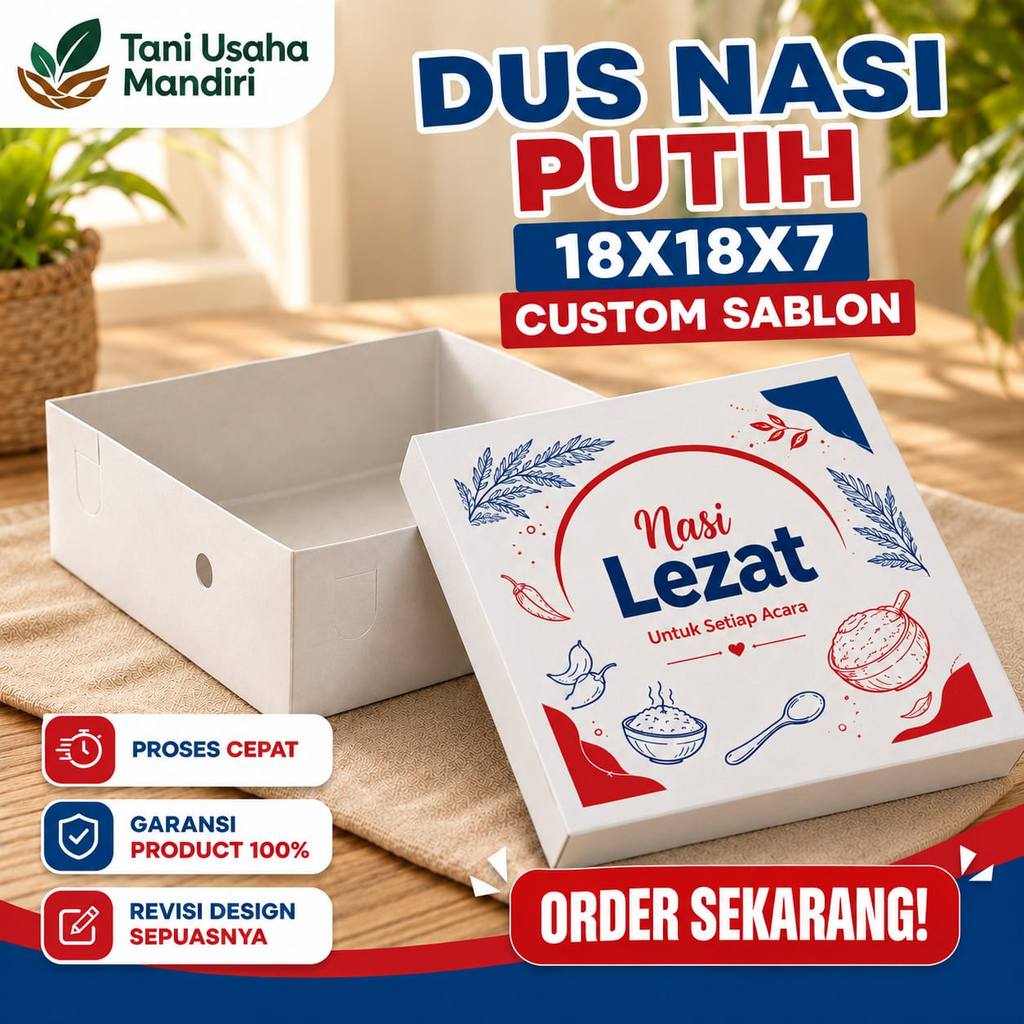 DUS NASI  PUTIH 18x18x7 FULL COLOR
