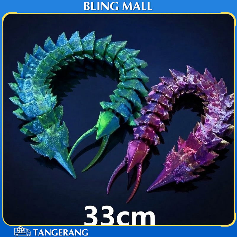 33cm Mainan Monster Articulated Ice Worm Leviathan 3D Printed Premium Ice Worm Leviathan Articulated