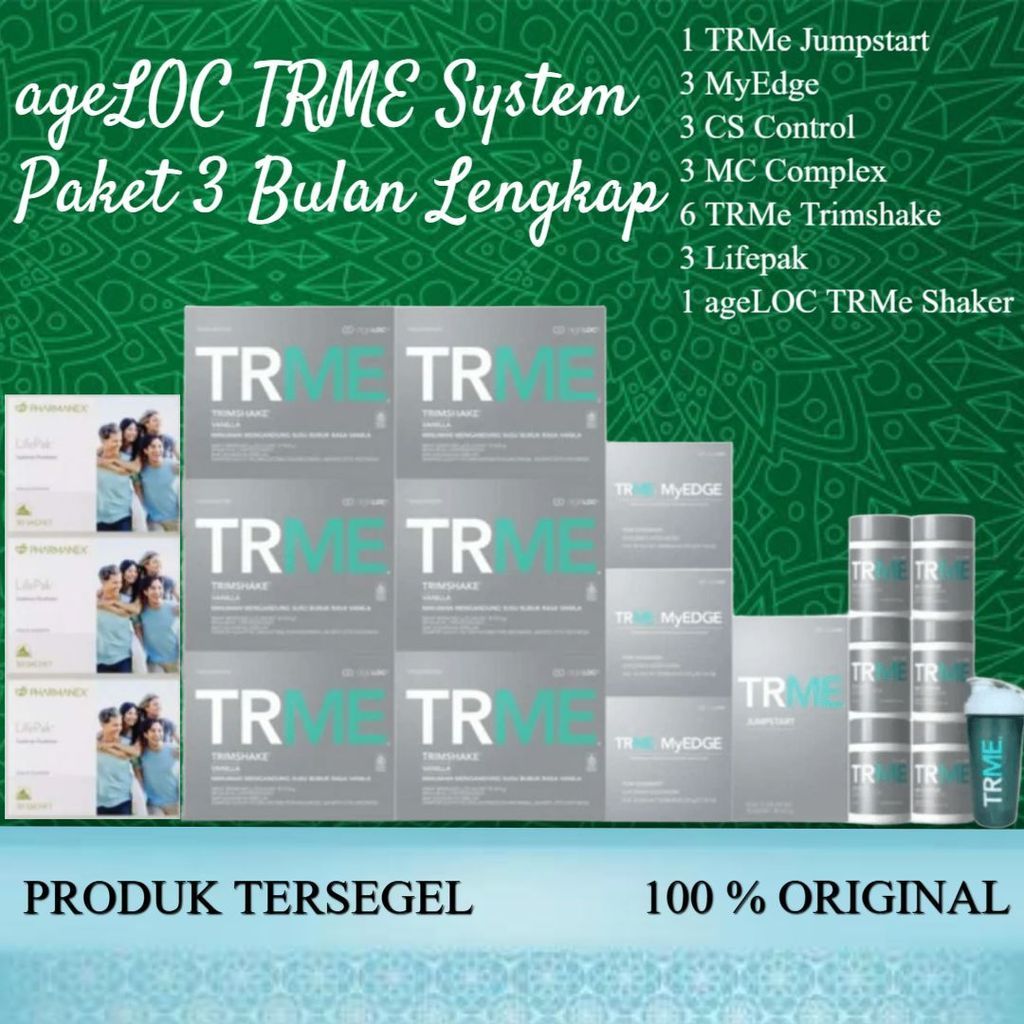 [ TERUPDATE  ] ageLOC® TRME System 3 Bulan Sistem Paket Diet 90 Hari Lengkap new pack TR90 TWS Penge