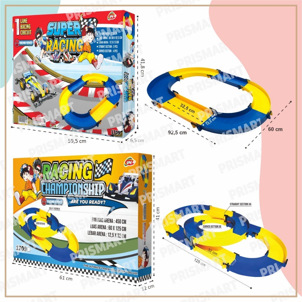 FERTUSHOP  [PM] Jalur tamiya track 1jalur 1way standard & 1way LOOP Kuning biru sirkuit jalur tamiya