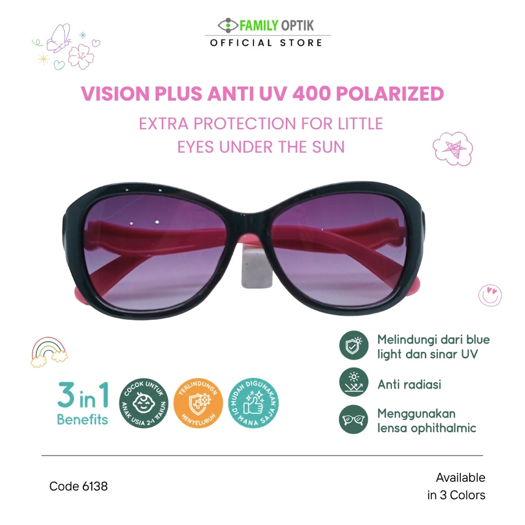 Family Optik - Kacamata  Hitam Anak Minikids 6138 - Anti UV 400