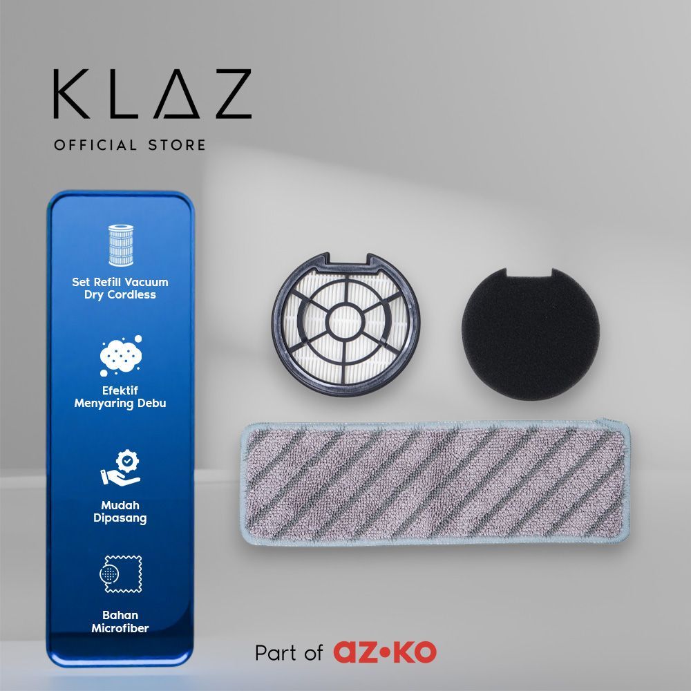 KLAZ Refill Hepa Filter & Mop Vacuum Cleaner Dry Cordless Flexible Dengan Mop Filter Cadangan Vacuum