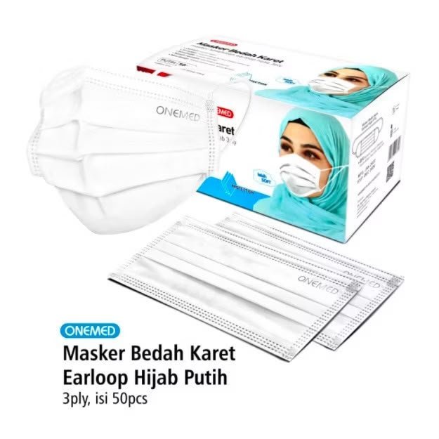 ONEMED Masker Medis hijab onemed / masker medis jilbab onemed / masker medis onemed headloop