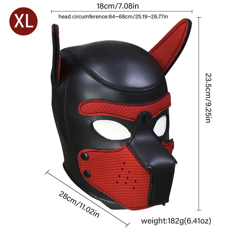 Unisex Costume Neoprene Open Mouth Hole Headdress Full Face Fetish Mask Hood Suitable for Role Play 