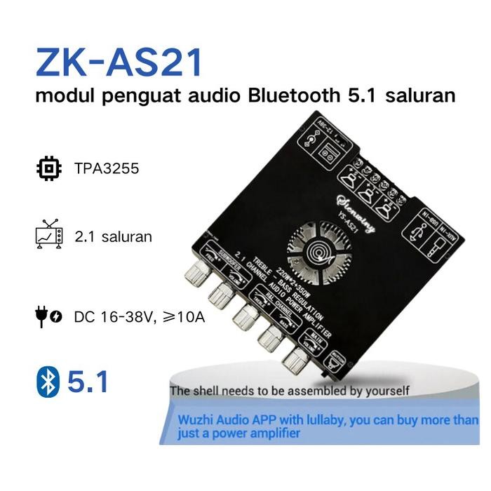 【COD】【SPOT】BERHARGA ZK-AS21 TPA3255 Modul Papan  Daya Digital Bluetooth amplifier