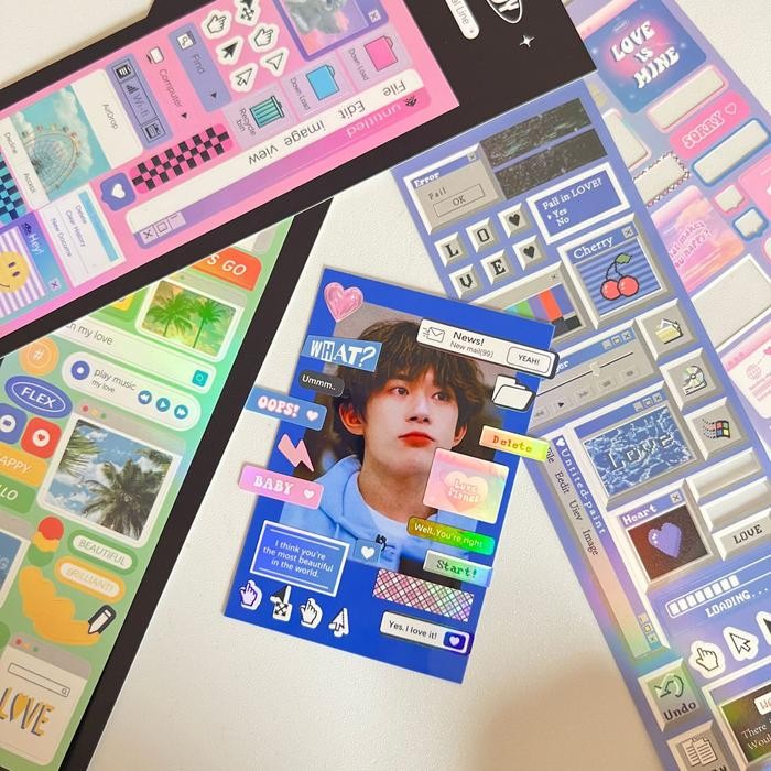 Sticker Galicici Hologram Lucu Deco Journal FRAME SERIES Stiker Glitter Cute Decorative Craftycharm