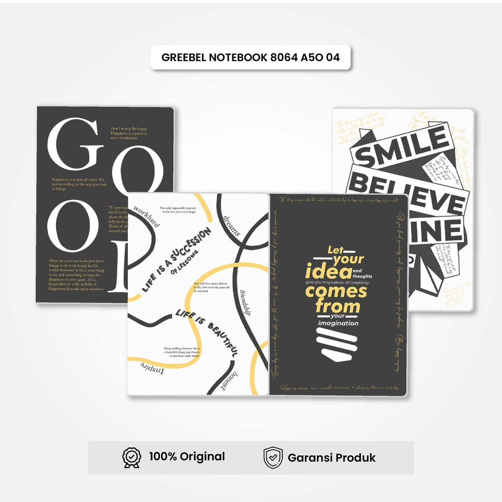 

GREEBEL Notebook Buku Diary Aesthetic / Ringbook 8080 A5O Buku Note Binder 80 Halaman / Buku Tulis Lucu Pastel