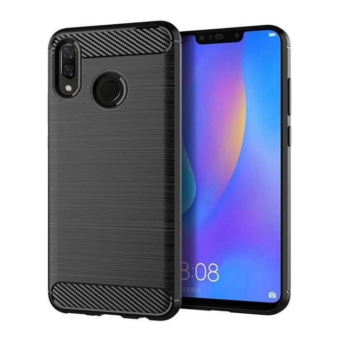 CASE HUAWEI Y9 2019 SILICONE CARBON FIBER BACK COVER ANTI SHOCK