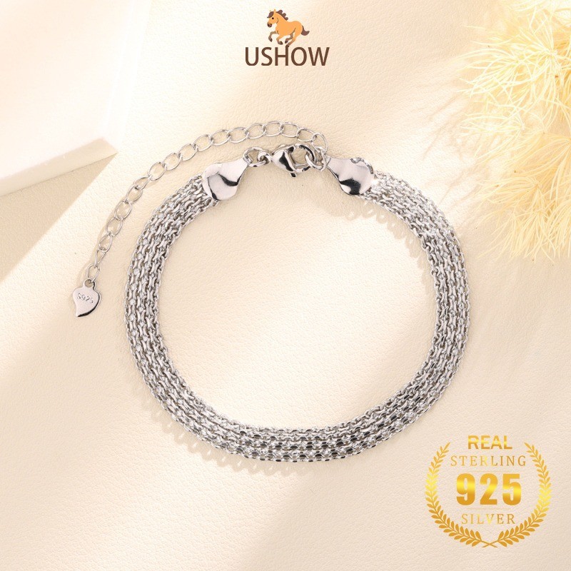 USHOW Gelang Jam Tangan Platinum Gaya Pasangan