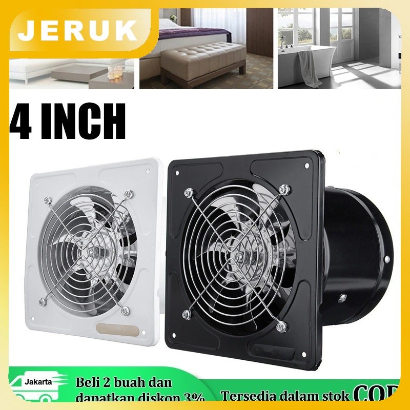 4Inch Exhaust Fan Dinding Kipas Exhaust Ventilasi Dinding exhaust fan kamar mandi Booster Fan