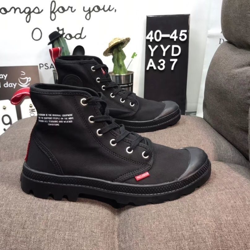 PALLADIUM Pampa Hi 52352 Cowboy blue Sneakers Comfortable High Quality Ankle Boots Lace Up Canvas Me