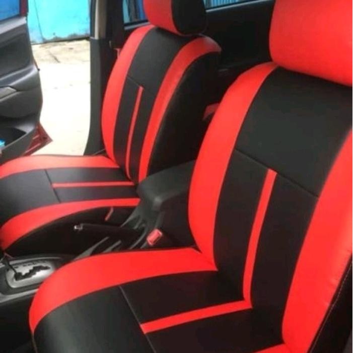 promo SARUNG JOK MOBIL 3 BARIS AVANZA XENIA CALYA SIGRA RUSH TERIOS Car - HITAM MERAH, AVANZA terlar