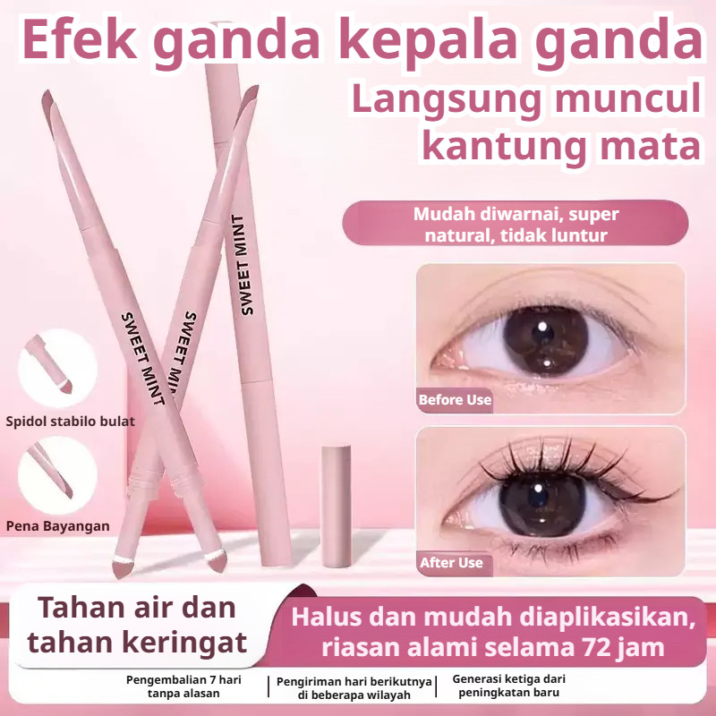 Eyeliner ulat sutra berkepala dua Pena Siluet berujung ganda Garis luar Sorot Bayangan Concealer ala