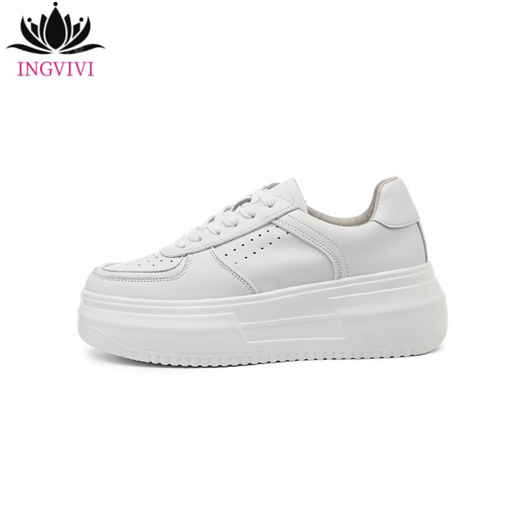 Sepatu Sneakers INGVIVI  Putih Polos Wanita Sepatu Cewek Polos Korean Style Nyaman