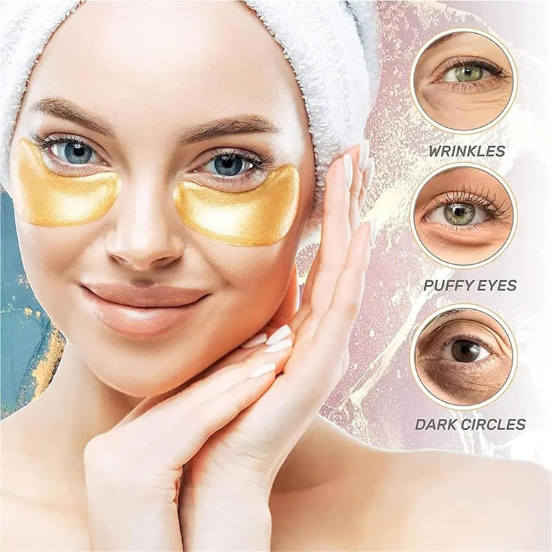 Collagen eye mask masker mata panda 60 lembar Houmai 24K gold eye mask Best Seller