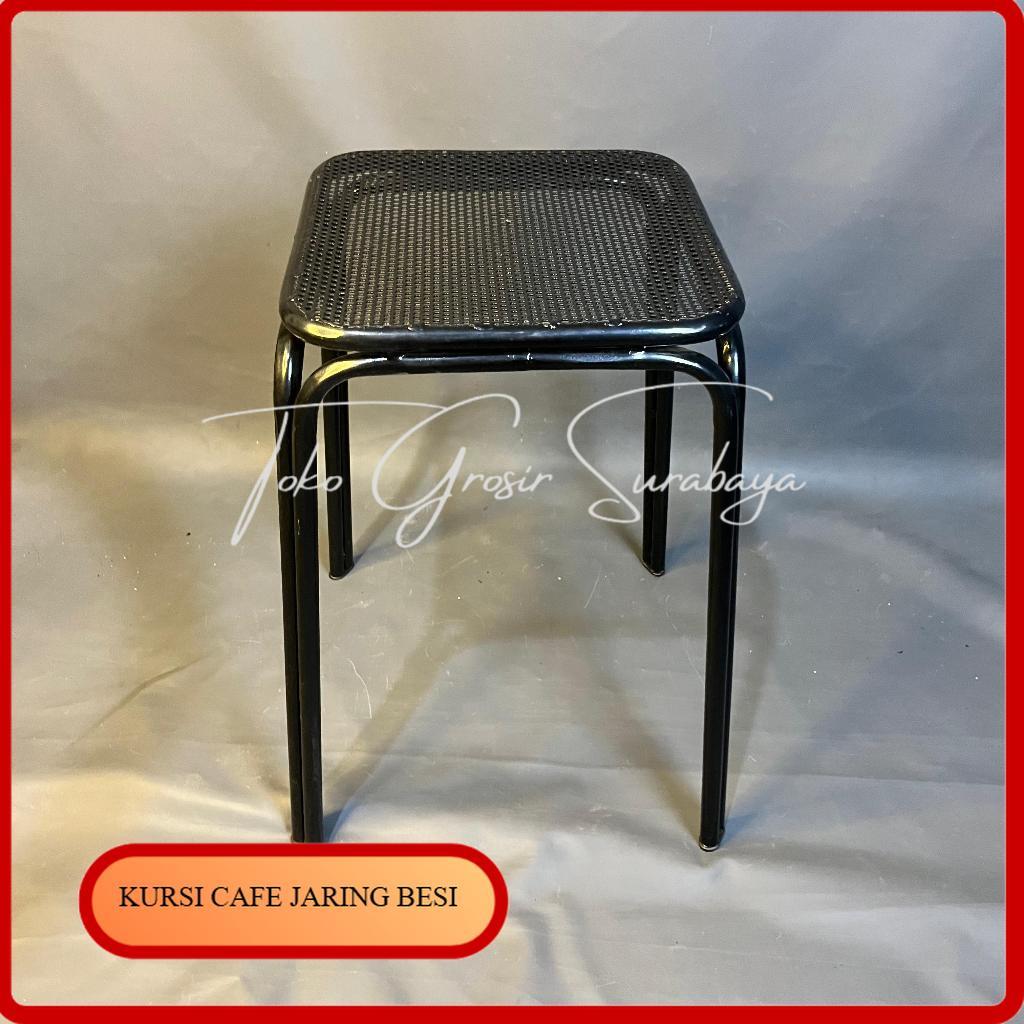 Kursi Cafe Besi Tebal Anti Karat | Desain Jaring Modern untuk Rumah & Usaha Kursi Cafe Industrial Ja
