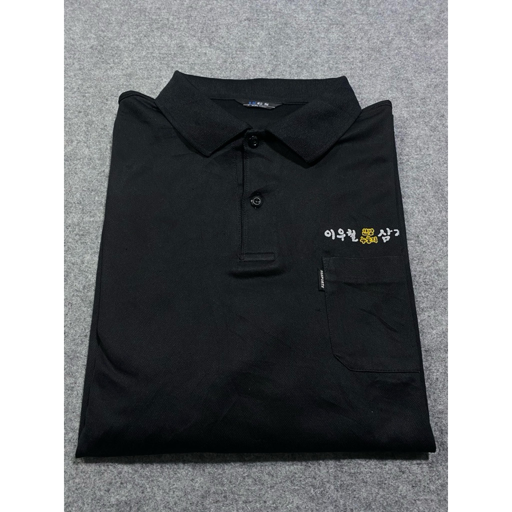 BAJU KAOS KERAH DRYFIT FGS HITAM SIZE XL