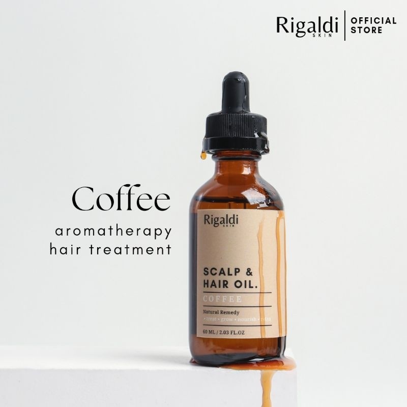 Rigaldi Scalp & Hair Oil Coffee, Peppermint, Rosemary | Minyak Perawatan Rambut Rontok, Bercabang, K