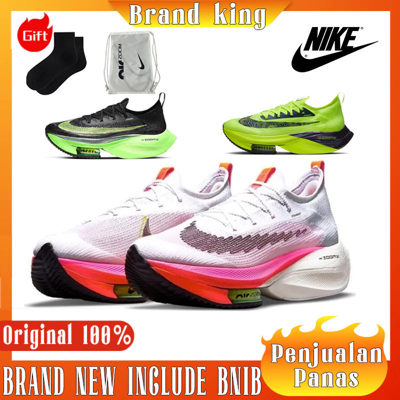 Sepatu Running Shoes Pria Air Zoomx Alphafly 2 Next% Black Volt Kenya Ekiden 100%ORI COD