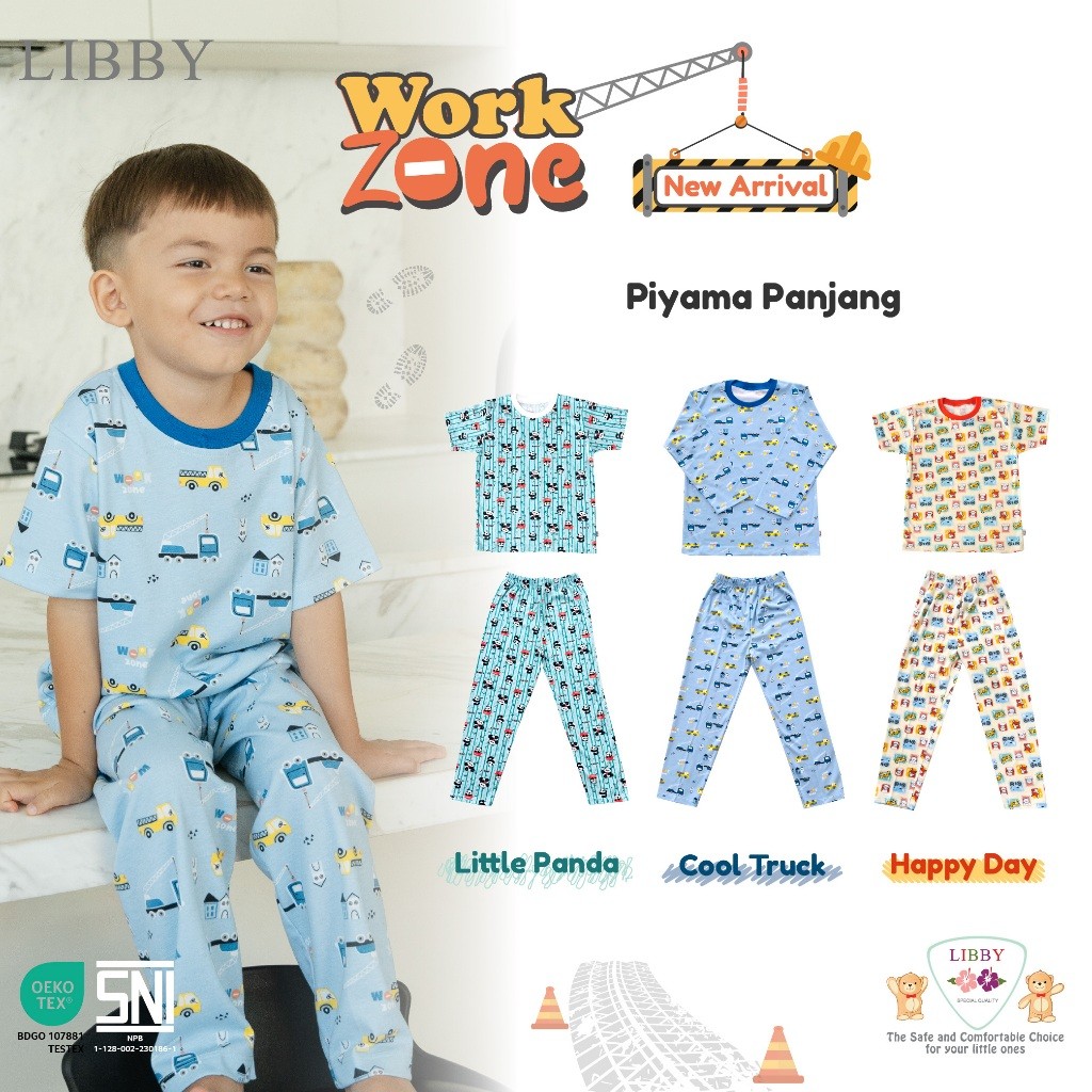 CLEARSHOP LIBBY Setelan Piyama Panjang Anak Besar Laki Laki Perempuan Motif Unisex (1 stel) | Work Z