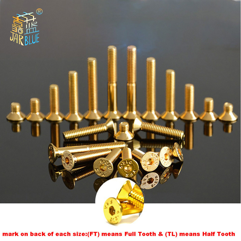 20pcs M2 M2.5 M3 M4 M5 Countersunk Flat Head Hex Hexagon Socket Screws Alloy Steel Titanium Plating 