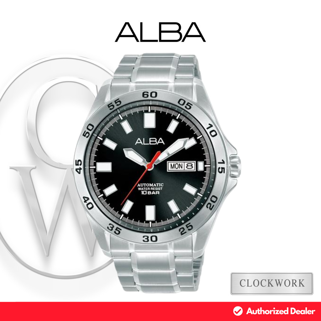 Jam Tangan Pria Alba Mechanical AL4751X1 Automatic Rantai Classic Formal Silver Dial Hitam