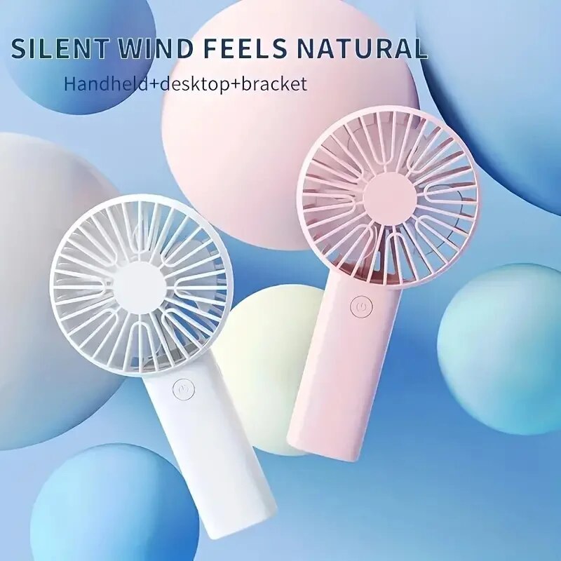 Mini USB Charging Handheld Fan Desktop Small Fan With Mobile Phone Holder Portable And Simple Outdoo