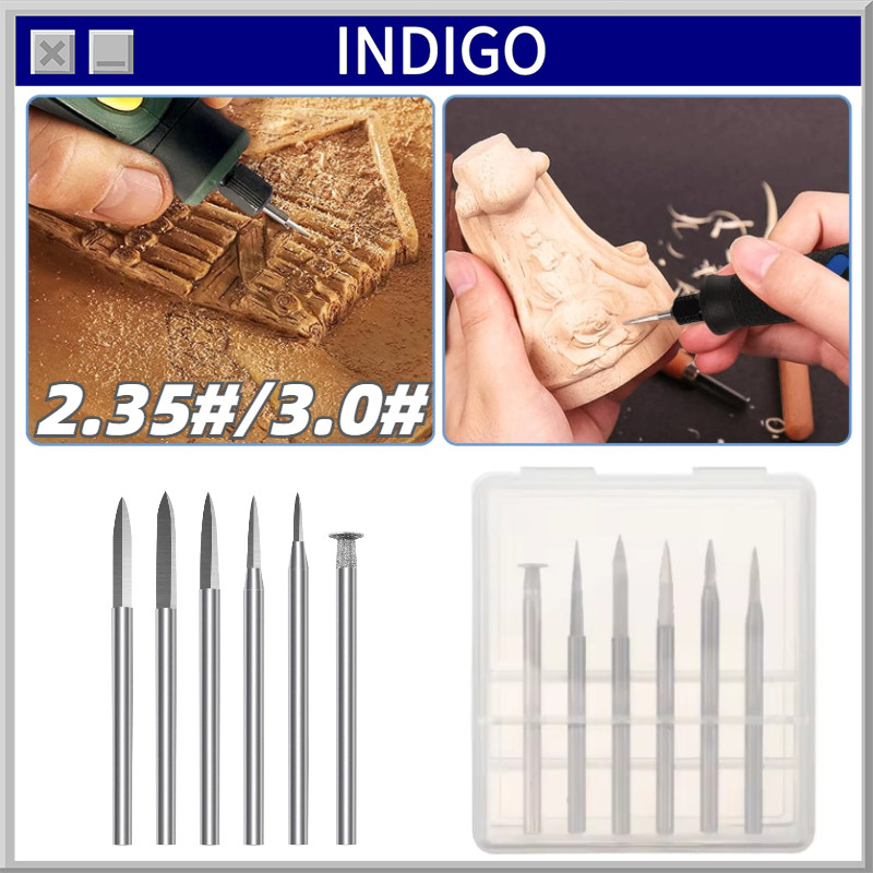 6PCS 2,35MM 3MM Bor Ukir Kayu Mata Ukir Kayu Mini Grinder Mata Bor Kayu Ukir Mata Bor Pemahat Kayu D