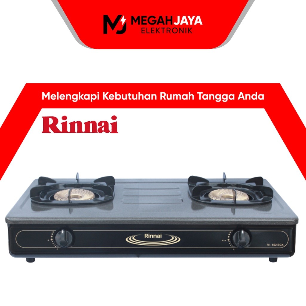 [COD READY] RINNAI KOMPOR RI 602BGX / RI-602BGX / RI 602 BGX / RI602 BGX (2 TUNGKU) GARANSI RESMI