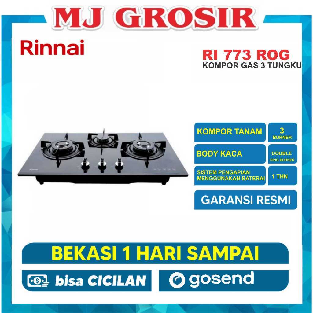 KOMPOR 3 TUNGKU RINNAI RB 773 ROG RB773ROG KOMPOR TANAM