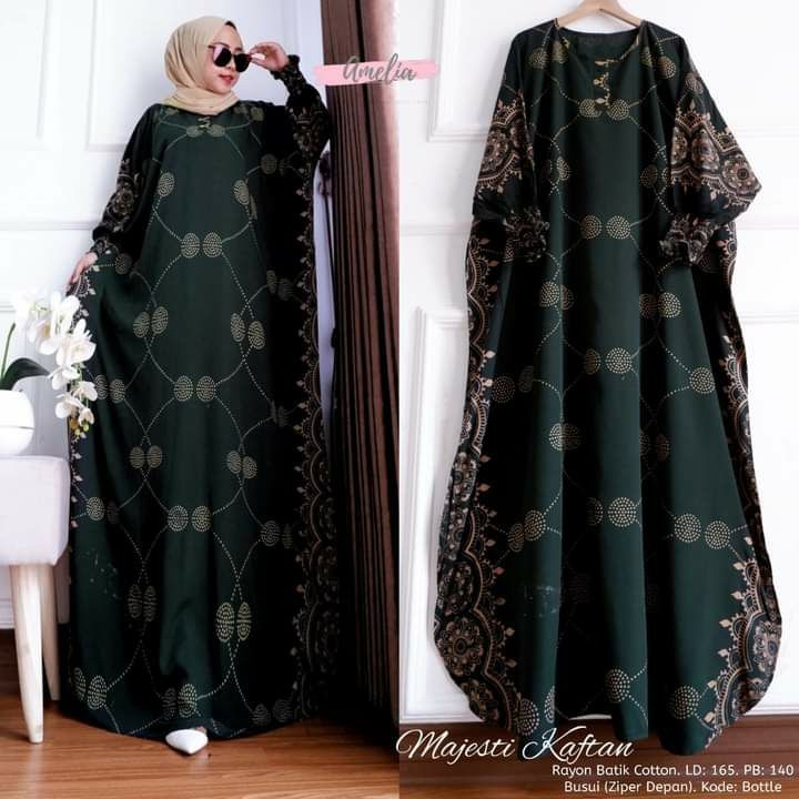 (NEW) Gamis Rayon Jumbo KAFTAN TERBARU Majesti Kaftan By Batik AW Motif Sultan Pinggiran Busui Resle