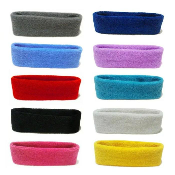 Headband sport / hairband sport polos olahraga tebal pria wanita